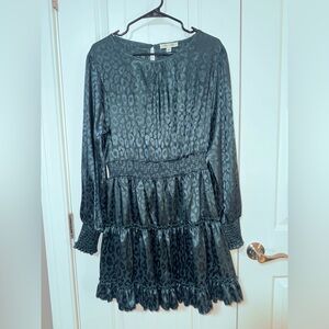 She + Sky Dark Green Long Sleeve Dress